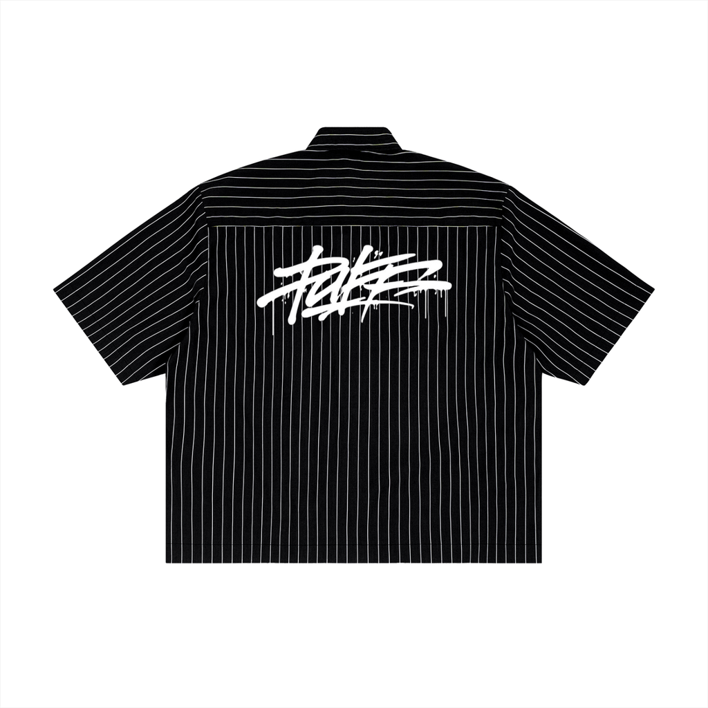 Limited edition puff moto button up dress shirt graffiti edition